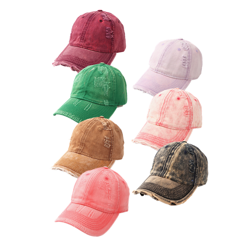 Vintage Washed Baseball Cap - 100% Cotton Adjustable Dad Hat For Men & Women, Distressed Style - View #5