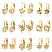 Anting Jepit Wanita Model Bunga Pita Berbahan Stainless Steel Lapis Zirkon 3A, Tanpa Lubang Telinga, Ringan, Pasokan Langsung Lintas Negara