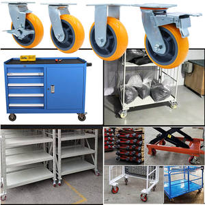 4 5 6 8 Inch Heavy Duty Yellow Swivel Caster <span class=keywords><strong>150mm</strong></span> pp Core Pu <span class=keywords><strong>Polyurethane</strong></span> Castor <span class=keywords><strong>Wheels</strong></span> for Trolley - Product Image 2