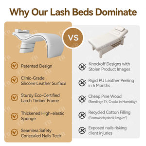 Ensemble Mobilier Luxe Turri pour Soins Esthétiques <span class=keywords><strong>Cils</strong></span> et Sourcils – Chaise Longue Extensible Spécialisée pour Esthéticienne et Lashista - Product Image 4