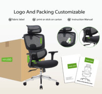 Chaise de bureau exécutive ergonomique moderne à dossier haut en maille, personnalisable en gros, avec vérin à gaz chromé, accoudoirs 4D et support lombaire réglable