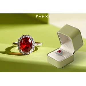FANXI - Estuche de Almacenamiento de Anillos de Cuero PU Personalizado, Estuche de Almacenamiento Suave de Lujo para Anillos de Compromiso y Boda - Product Image 6