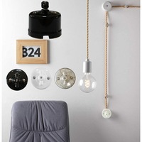 Caja de Conexiones de Pared de Cerámica Estilo Vintage Antiguo con Cables de Fijación e Interruptores a Juego para Decoración del Hogar, en Stock