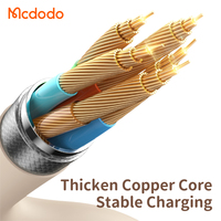 Mcdodo 477/476 1.2M 60W Câble USB-C 65W Led Silicone Sans Enroulement Super Charge 65W Pd Type-c à Type-c Câble Pour iPad iPhone 15