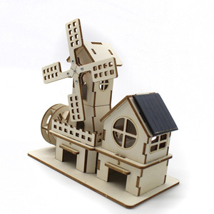 กังหันลมพลังงานแสงอาทิตย์ ชุดโมเดลกังหันน้ำ ของเล่นวิทยาศาสตร์เพื่อการศึกษาทำจากไม้ สำหรับเด็กอายุ 7-9 ปี - Product Image 3