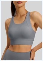 Soutien-gorge de sport écologique respirant et très élastique avec bretelles pour femme, dos nu, maintien élevé, idéal pour le yoga