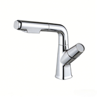 Robinet de lavabo extractible en laiton à levier unique, mitigeur chaud/froid, robinet de lavabo en céramique à poignée unique, robinet de lavabo pour salle de bain