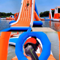 Parc aquatique gonflable flottant personnalisé en PVC, toboggan aquatique géant pour la plage, le lac, trampoline gonflable d'extérieur pour le divertissement
