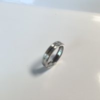 Klassische CNC-gefräste Edelstahl-Ringrohlinge mit 925er Silberbeschichtung für Einlagen, glänzende Mittelrillen und Kanten, DIY RFID Smart Schmuck