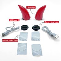 2 pièces de klaxons pour casque de moto, LED, rechargeables par USB