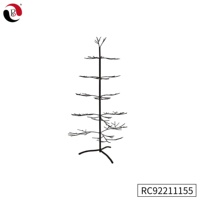 Ornement en fil métallique, arbre de suspension, arbre d'affichage, Carton noir, fer, arbre de noël, fournitures de décoration, horloge murale en métal