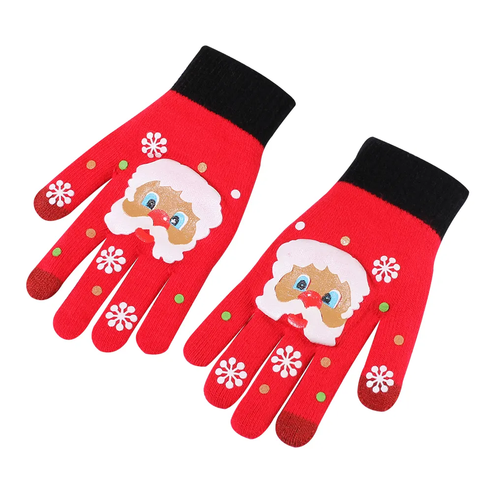 Fashion Korean Style Santa Christmas Snow Gloves Mittens Women Ladies Teen