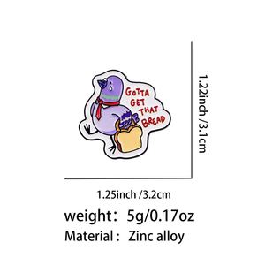 Broche <span class=keywords><strong>Pigeon</strong></span> avec citation amusante, Badge <span class=keywords><strong>en</strong></span> métal de dessin animé mignon, Épingle de revers tendance, Accessoires vestimentaires - Product Image 5