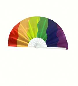 Abanico Plegable de Bambú de 33 cm, Abanico de Mano con Diseño de Arcoíris para Halloween - Product Image 2