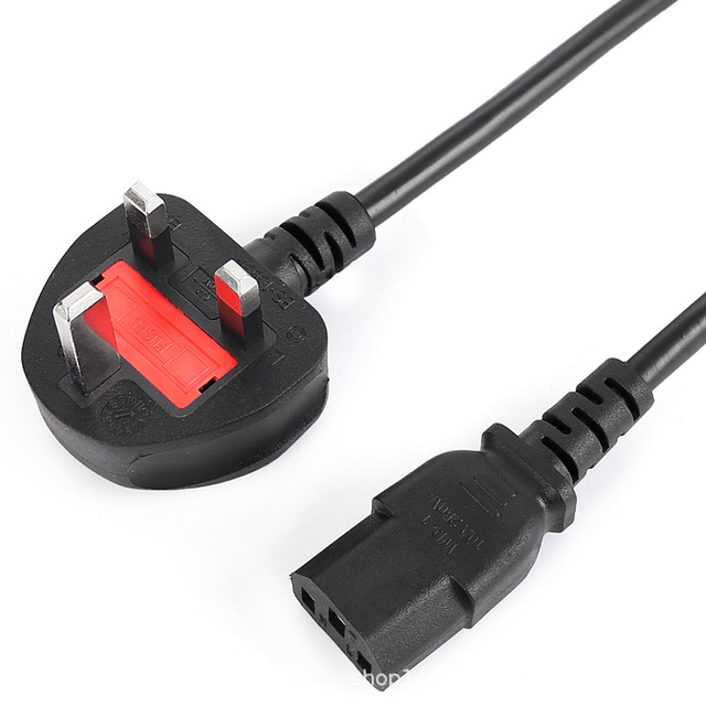 High Quality 1m 1.5m 1.8m British 3 Pin UK Plug Power Supply Cord Cable IEC Female End C7 for Home Appliance Computer Use