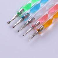 Stylo de pointage à double tête 5 pièces 2 voies Outil de pointe pour l'art des ongles Stylo et ensemble d'outils de pointage pour l'art des ongles