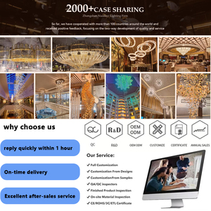 Ndy lớn trong nhà dự án ánh sáng tùy chỉnh màu sắc pha lê đá trang trí đèn chùm biệt thự Hall Mall <span class=keywords><strong>LED</strong></span> Đèn Chùm Pha Lê - Product Image 6