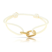 Bracelet réglable en corde milanaise pour femmes et hommes, anneaux en acier inoxydable, bracelet étanche, bracelet de plage pour surfeurs