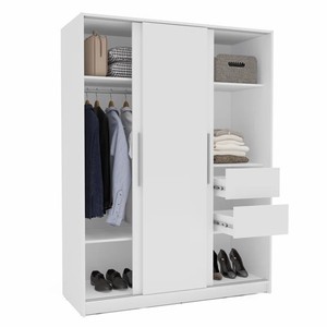 Armoire murale en bois blanc pour chambre d'enfant la moins chère européenne Armoire de personnalisation avec portes coulissantes - Product Image 3