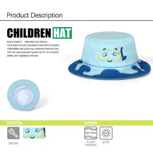 Oem eco friendly materiale riciclato cappello personalizzato per bambini ragazze parasole pescatore cappello da spiaggia