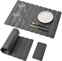 Grand tapis de séchage de vaisselle en pierre pour comptoir de cuisine, tapis de séchage rapide, tapis absorbants pliables en terre de diatomée