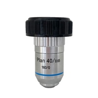 Objectif de Microscope achromatique, lentille d'objectif pour microscope biologique métalique, 4x10x20x40x50x