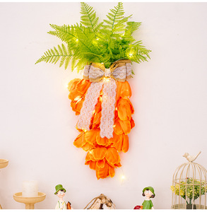 DAMAI Easter Holiday Supplies Tulip Carrot Wreath Orange Carrot Swag Easter Door Decoration Decor for Door Window - Product Image 5