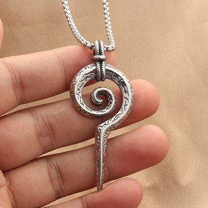<b>Snake</b> Coil Pendant Stainless Steel Men's Necklace Geometric Design Punk Style 280443 - Product Image 4