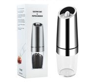 Moulin à poivre électrique portable pour le camping, 6 piles AAA, ensemble de 2, moulin à sel et à poivre en verre noir, écologique, grande capacité