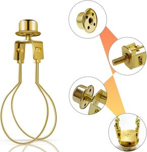 Adaptateur de support de lampe à vis en métal HLH Or/Nickel/Noir, résistant à la rouille, tête décorative, support de fixation DIY pour luminaire à clipser - Product Image 4