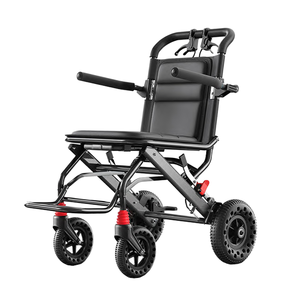 <span class=keywords><strong>Fauteuil</strong></span> <span class=keywords><strong>roulant</strong></span> manuel pliable en aluminium léger, repose-pieds réglable et amovible, siège confortable, aide à la mobilité pour personnes âgées et handicapées - Product Image 1
