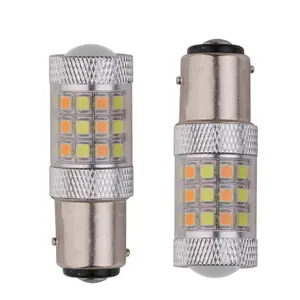 12v הכפול צבע ענבר לבן 1156 1157 7440 7443 2835 42smd led זנב בלם איתות אור הנורה עבור רכב