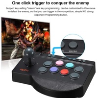 Manette de jeu d'arcade 2022 pour Street Fighter // pour Lite - Filaire, noire, en ABS, compatible Android