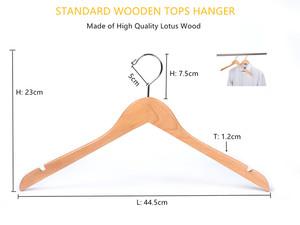 Chất Lượng Cao Bán Buôn Cấp Một Màu Sắc Tự Nhiên Rắn Gỗ Quần Áo Móc Áo Tùy Chỉnh Cho Sang Trọng Cửa Hàng Quần Áo - Product Image 2