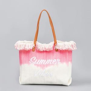 Nuevo Bolso Tote de Lona con Degradado Urbano Sencillo y Bordado, para Playa o Viajes, con Asa y Correa Cruzada para Mujer - Product Image 3