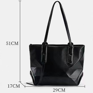 Bolso de mano ajustable con patrón de diamantes geométricos duraderos y clásicos, Material de PVC de moda, logotipo personalizado conveniente - Product Image 6