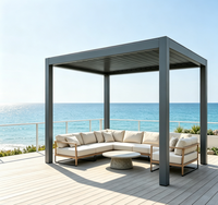 163 Model Pergola Aluminium Bermotor, Gazebo Aluminium Atap Louver yang Dapat Disesuaikan untuk Halaman Belakang