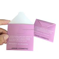 Caja de cartón con ventana redonda y tarjeta insertable, reciclable, con revestimiento brillante, para maquillaje, colorete, polvos y cosméticos, tipo sobre.