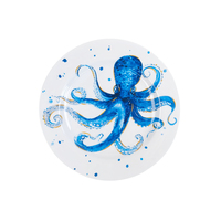Assiette à dîner en mélamine pour enfants, motif pieuvre bleue, incassable, résistante au lave-vaisselle, qualité alimentaire, pour restaurant, personnalisable OEM Bestwares