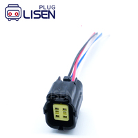 174257-2 Conector de cable hembra de 4 pines estilo AMP serie 2.0 para sensor de oxígeno, tipo pigtail, para sistemas eléctricos automotrices