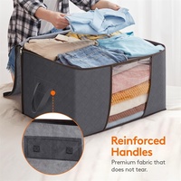 Grands sacs de rangement pour vêtements en tissu épais Boîtes de conteneurs de stockage sous le lit avec couvercles