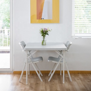 Mesa de comedor cuadrada Benjia, mueble cuadrado gris, 80x80CM - Product Image 5