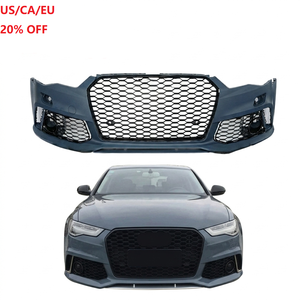 Parachoques Delantero Estilo RS6 con Rejilla de Panal Negro Brillante para <span class=keywords><strong>Audi</strong></span> <span class=keywords><strong>A6</strong></span> S6 <span class=keywords><strong>C7</strong></span>.5 2016-2018, Piezas de Kit de Carrocería <span class=keywords><strong>Tuning</strong></span> - Product Image 1
