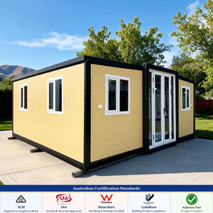 Casa Contenedor Prefabricada Expandible de 20 y 30 Pies con Piso de Tablero MGO de 15 mm, Estándares AU, 2, 3 y 4 Dormitorios, Casa Pequeña Móvil Apilable Tipo Bungalow - Product Image 1