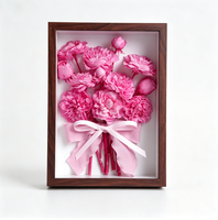 Cadre en bois artisanal anti-poussière pour fleurs préservées et photos, cadeau pour mariage, Saint-Valentin, fête des Mères, anniversaire