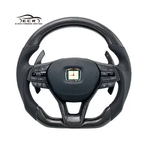 Volante de coche de cuero perforado Ever-Carbon Racing ECR, superventas, para Honda Accord 2020, volante de fibra de carbono