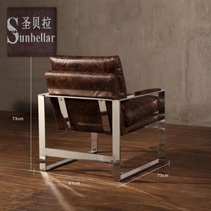 Tienda de café sofá de la Sala de la silla con <span class=keywords><strong>el</strong></span> brazo moderno naranja sillas de cuero - Product Image 5