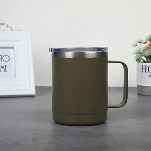 12oz 14oz Eco Friendly Reusable Stainless Steel Coffee Mug with Handle - Product Image 5