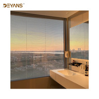 Maßgefertigte Boden-bis-Decke Badezimmerfenster Schlanke Aluminiumlegierung Klares Sichtschutzglas Zeitgenössisches Design Schlafzimmer Hochhaus