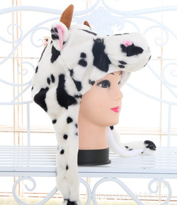 Sombreros de Animales (<span class=keywords><strong>Conejo</strong></span>, Panda) <span class=keywords><strong>Kigurumi</strong></span> de Felpa Rellenos de Algodón PP, Disfraz de Navidad, Protección Contra el Frío y el Viento, Suaves y Esponjosos, Unisex, Familiares - Product Image 6